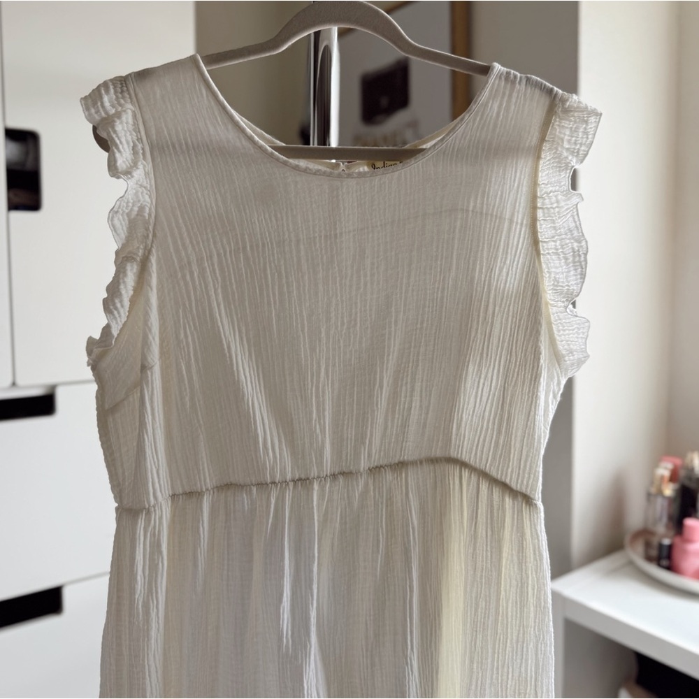 Indigo Rose White Ivory Ruffle Short Sleeves Maxi Dress Women’s Plus Size 2X